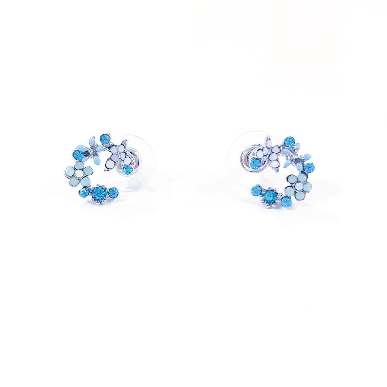 FLORAL WREATHE STUDS - BLUE