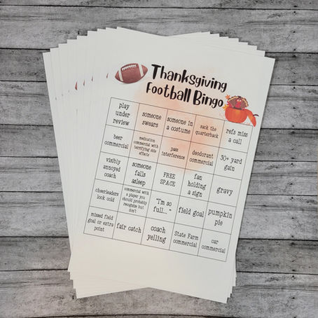 Free "What's Football?" Thanksgiving Football Bingo