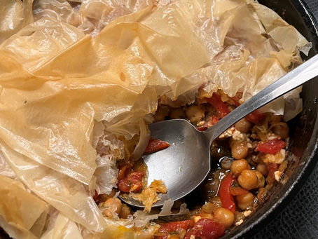 Healthy Recipe, Chickpea-Feta Pie with Moroccan Flavors