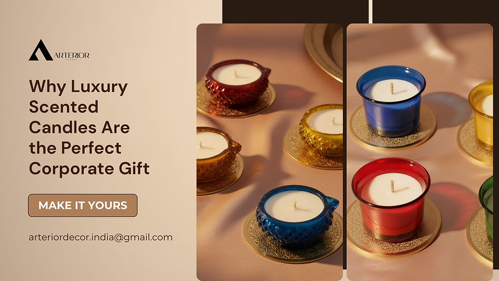 Luxury scented candles by Arterior – perfect corporate gifting candles in elegant glass jars