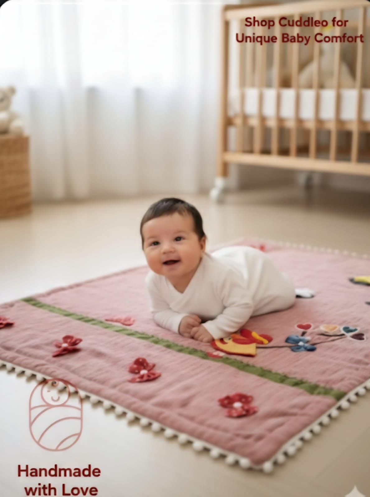 Baby girl in the forest – Blanket, Star and cloud pillows