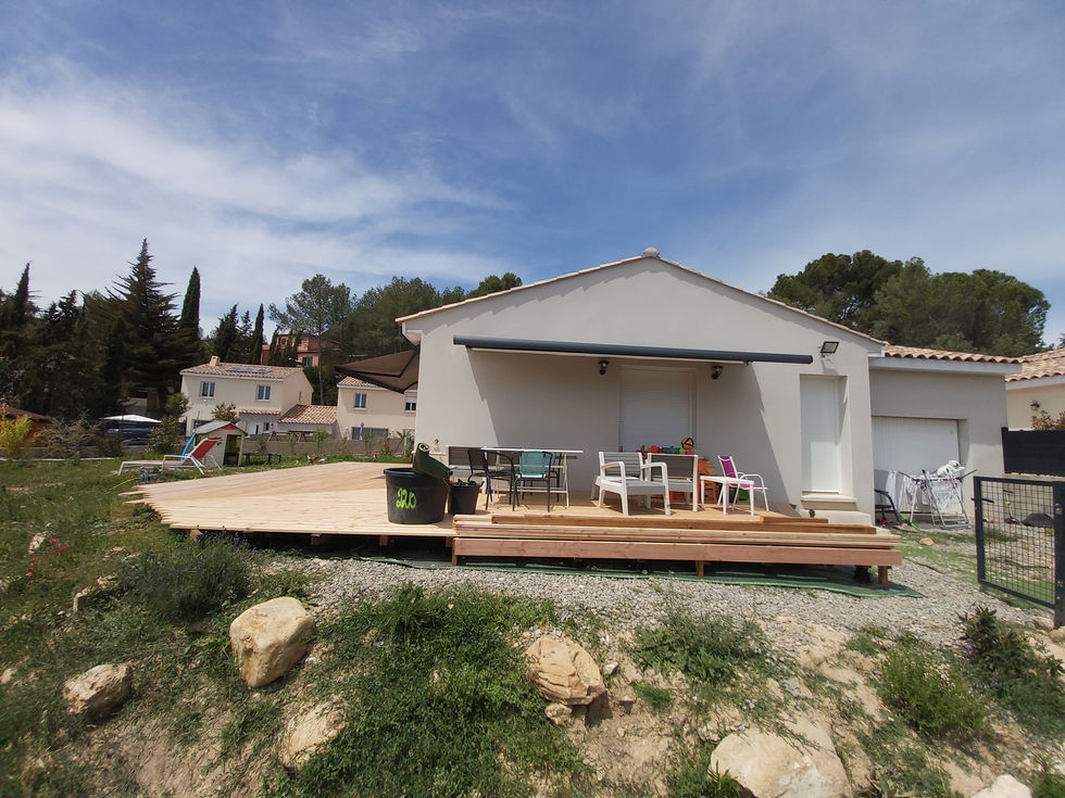 Création d'une terrasse bois en L