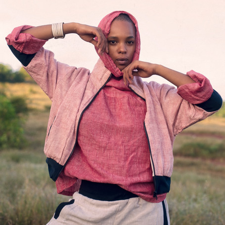 Woman wearing a Kala Cotton outfit by Brown Rice Studio