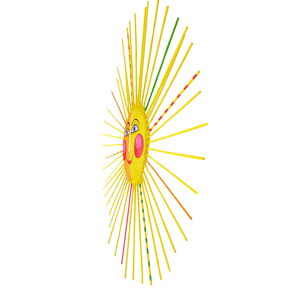 Miniaturbild: Seitenprofil der Sonne (Tiefe 1 cm). Schlanke Form für elegante Wandmontage oder freies Hängen im Raum als Kunst-Mobile.