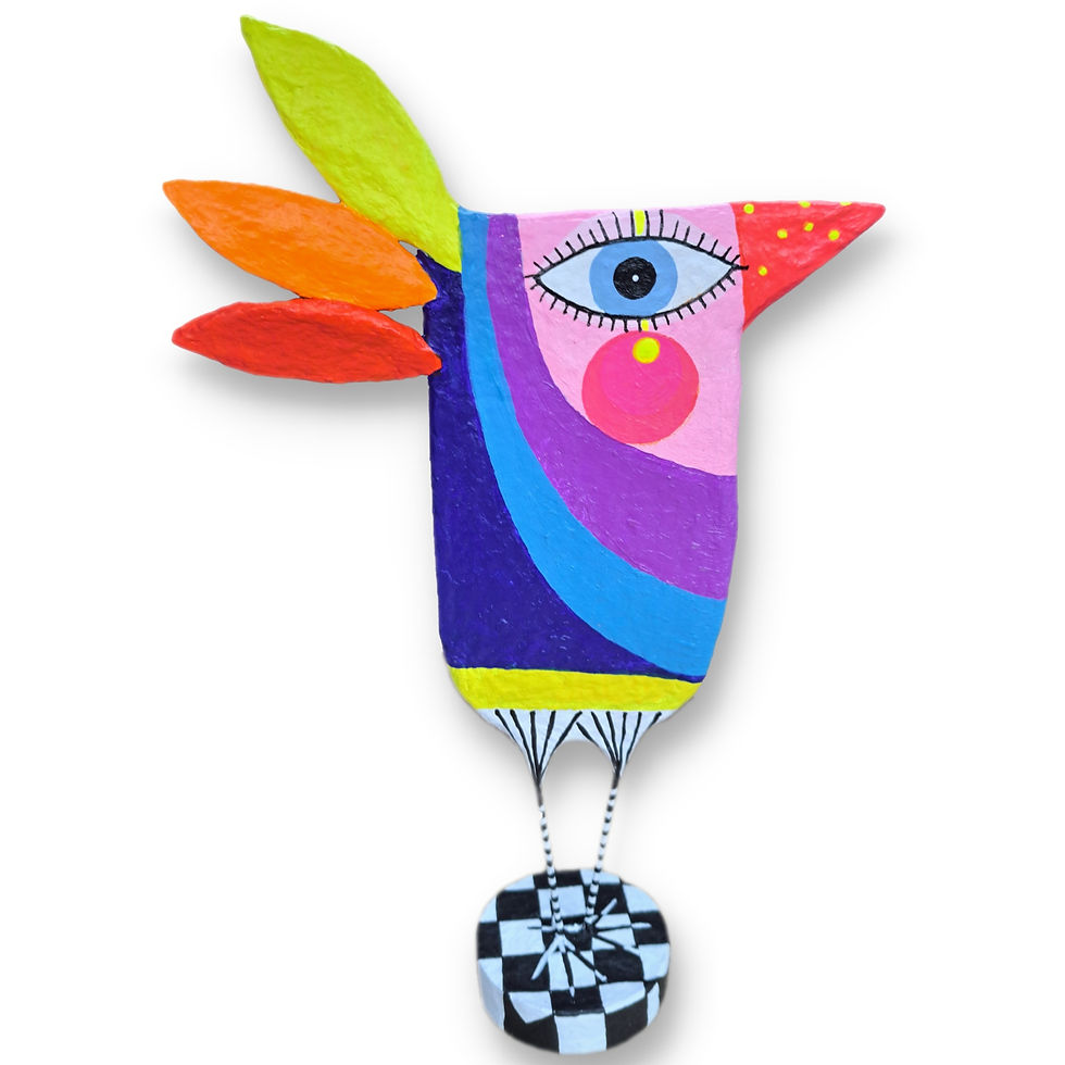 Abschnepfe Pappmaché Kunstwerk Bunt Naive Kunst Hauptbild