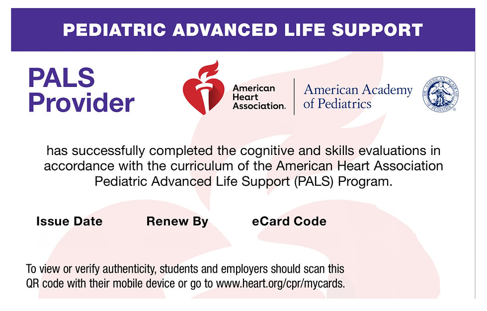 PALS: Pediatric Advanced Life Support 
