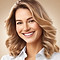 create a head and shoulders art image of a happy business women.jpg