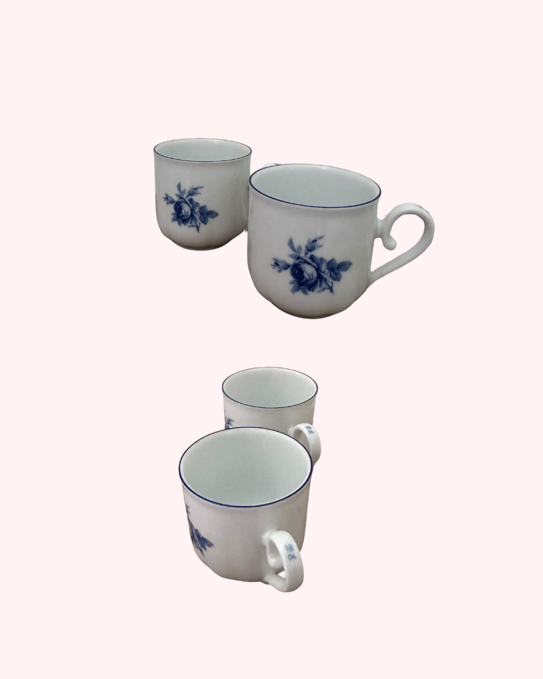 Eight coffee cups with a Bloom