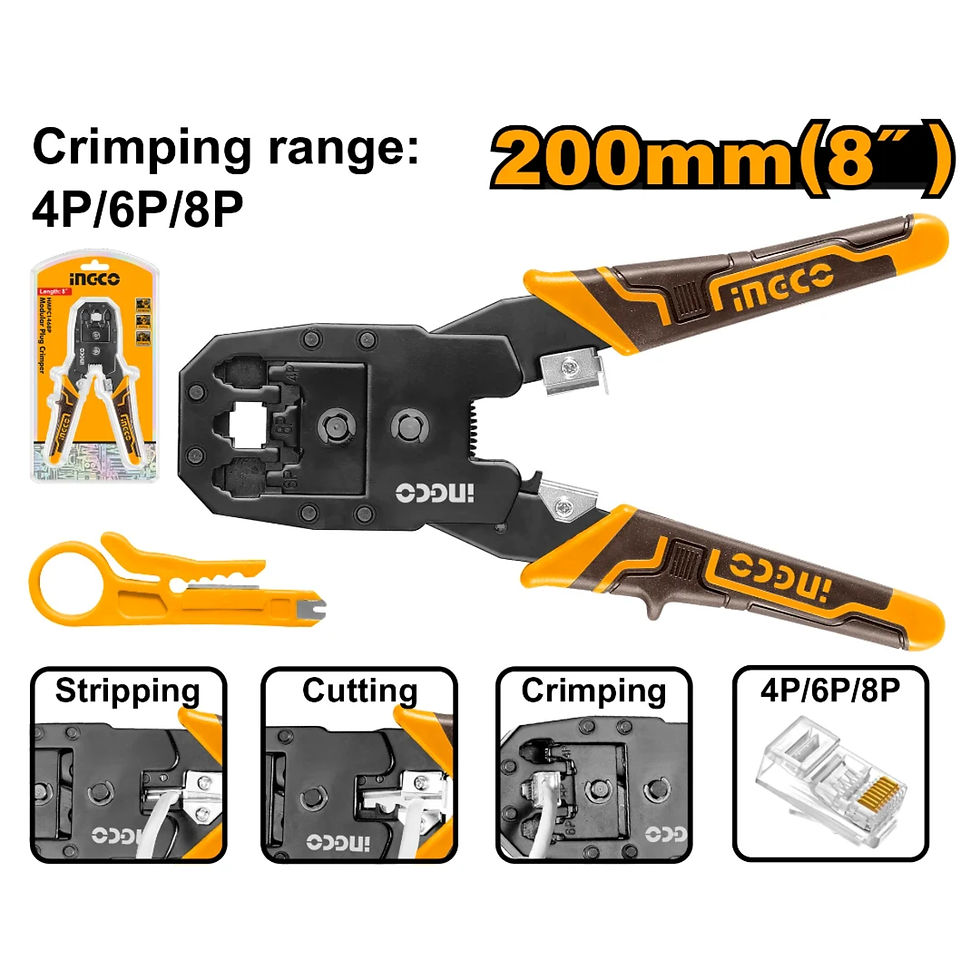 Thumbnail: INGCO 8-Inch 3-in-one Modular Crimping Tool | HMPC1468P