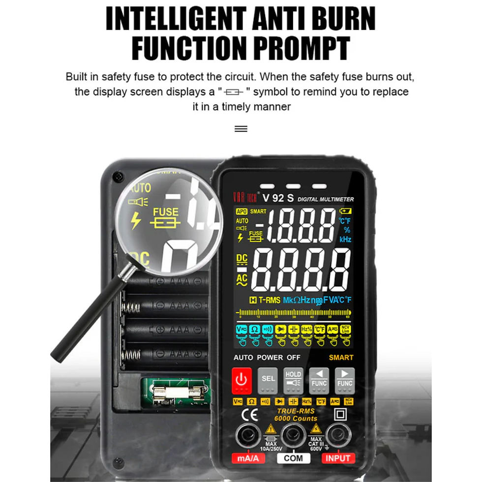 Thumbnail: VAR TECH V 92 S Smart Digital Multimeter | True RMS, Auto-Ranging, 6000 Counts