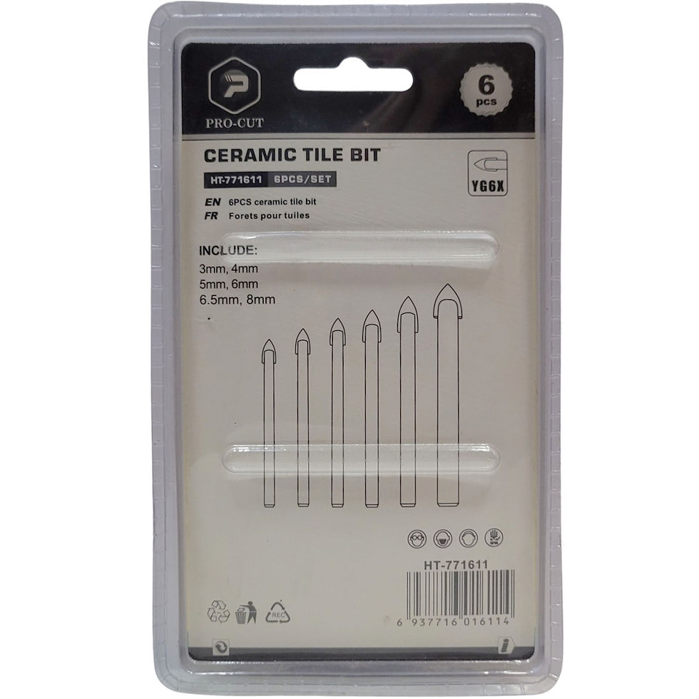 Thumbnail: PRO-CUT Ceramic Tile Drill Bit Set HT-771611 - 6 Pieces(3mm-8mm)