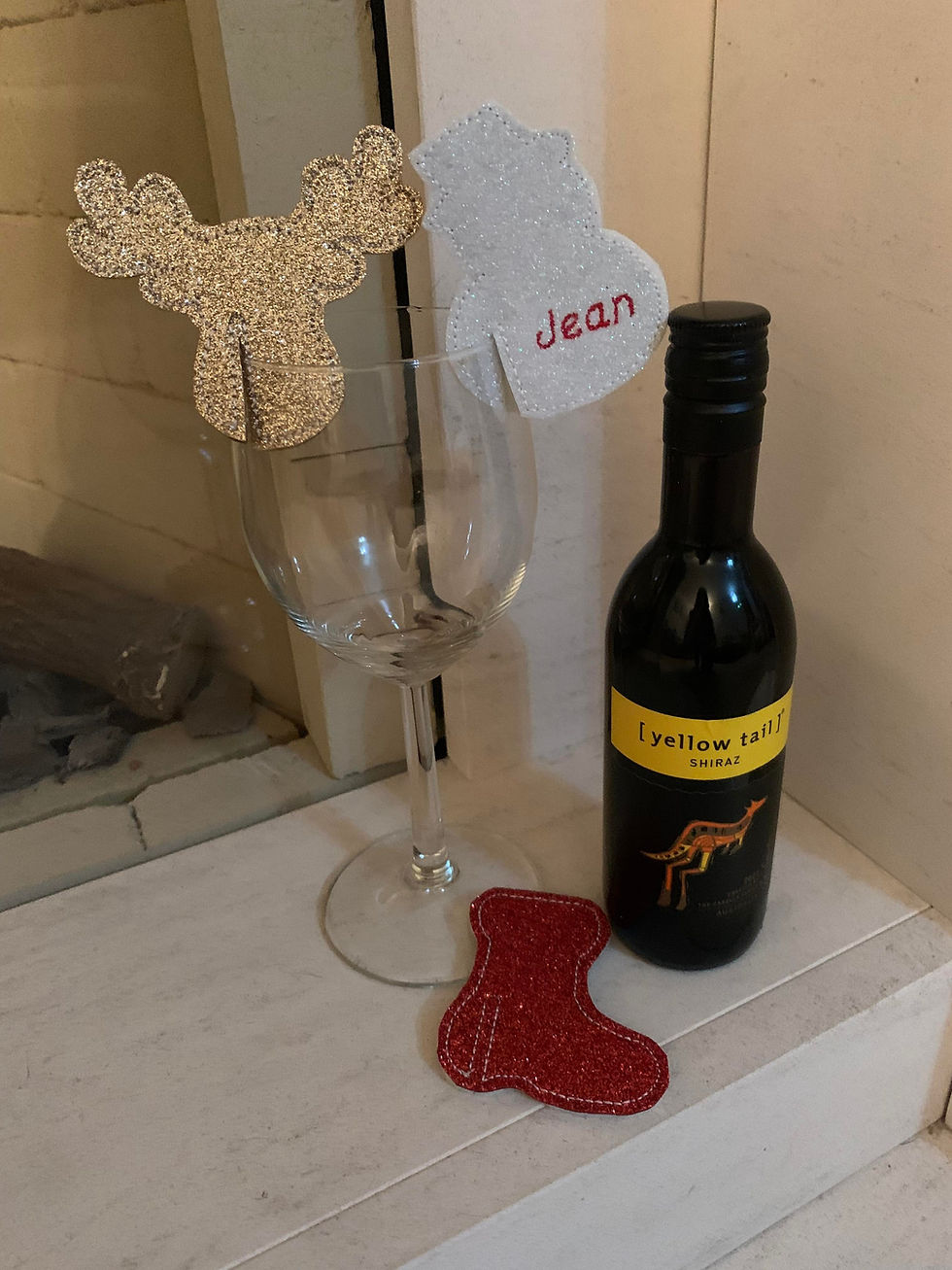 Thumbnail: Xmas Wine Glass Toppers - Set 3