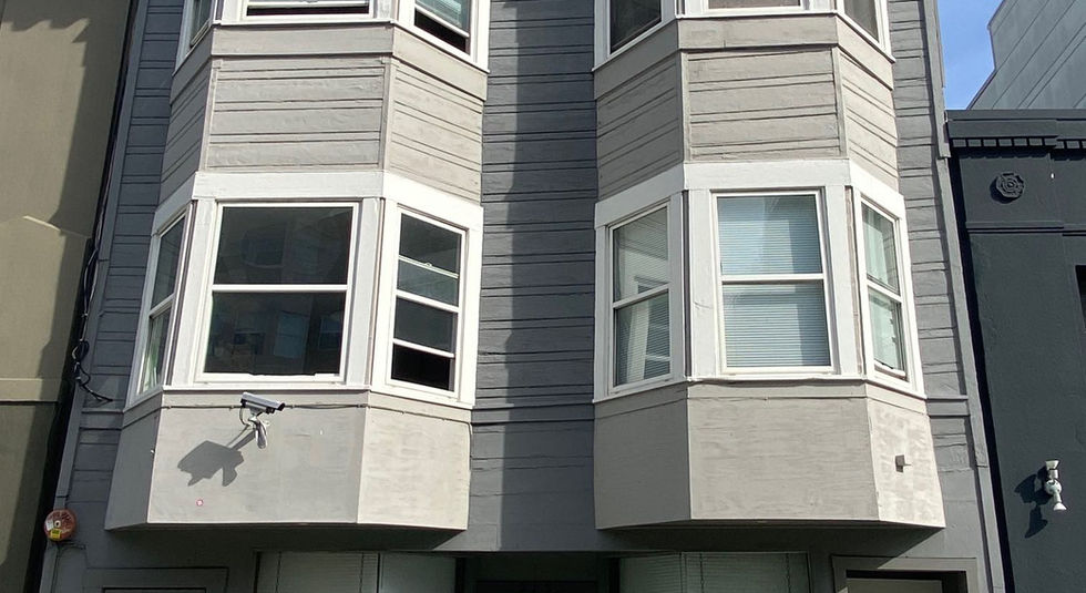 Explore 221 7th Street - Full Building Front view. Affordable co-living in the heart of San Francisco with fully furnished rooms and inclusive utilities. Your gateway to a vibrant and inclusive community experience.