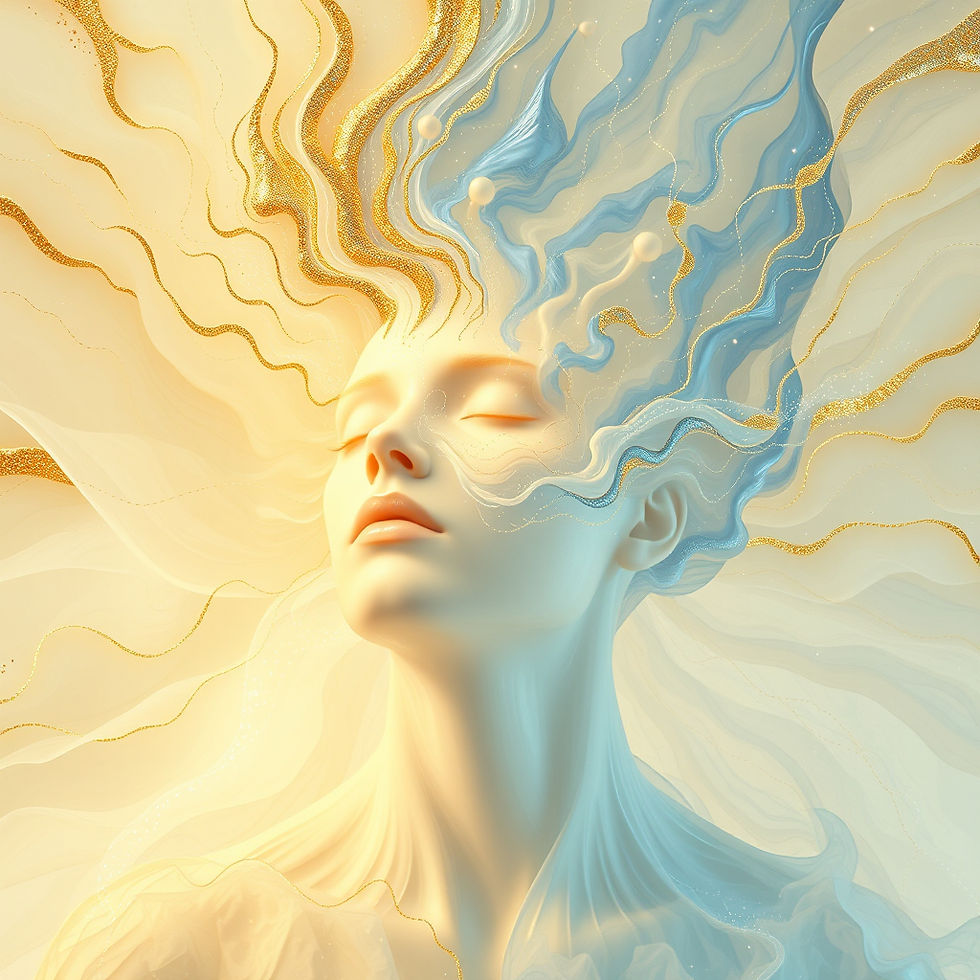 a woman receiving clarity and healing energy
