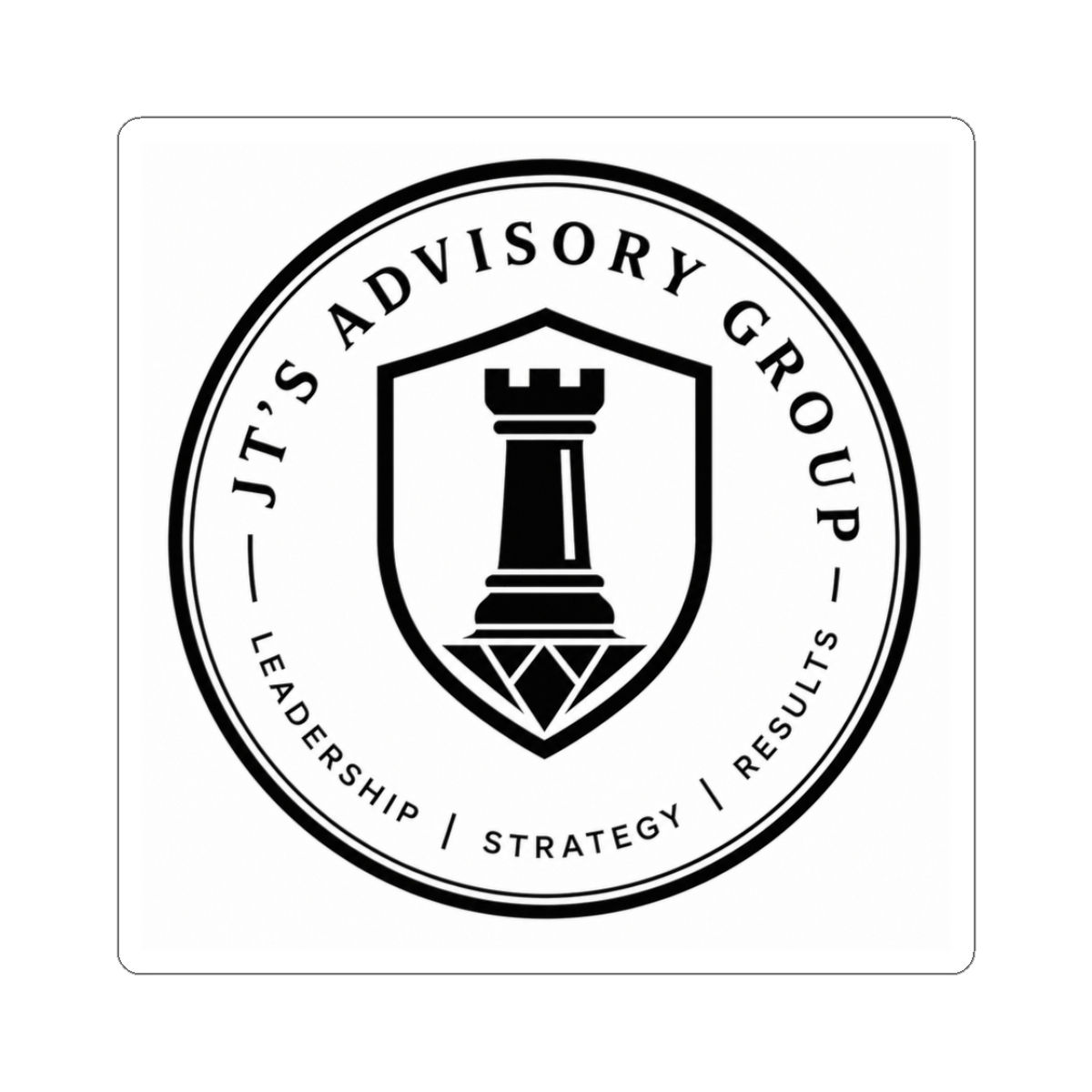 Kiss-Cut Sticker — JT’s Advisory Group Logo (Leadership • Strategy • Results)