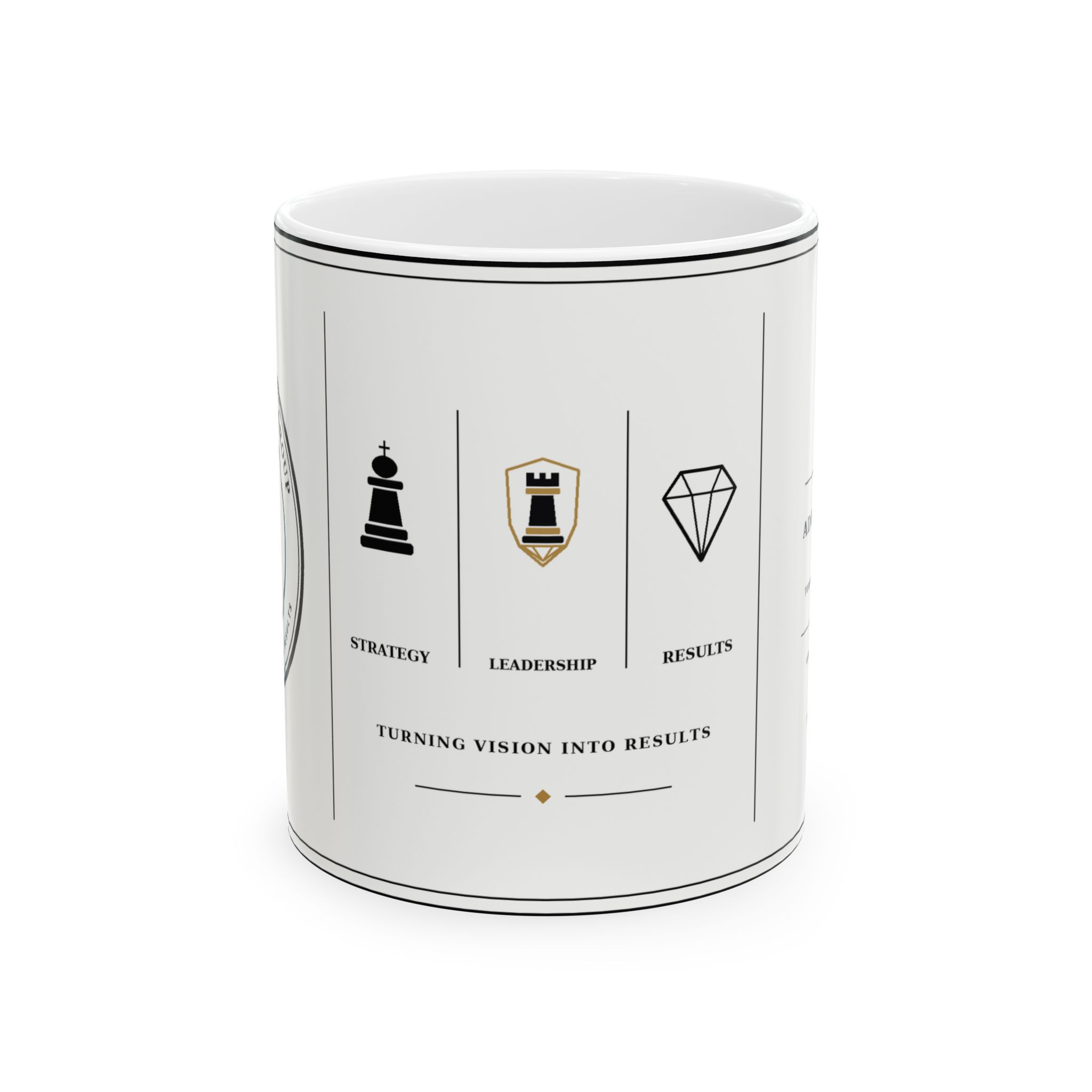 Motivation Mug — 'Vision to Results' Ceramic Coffee Cup (11oz/15oz)