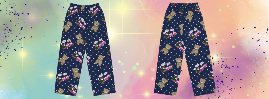 teddy bears and choo-choo trains pants