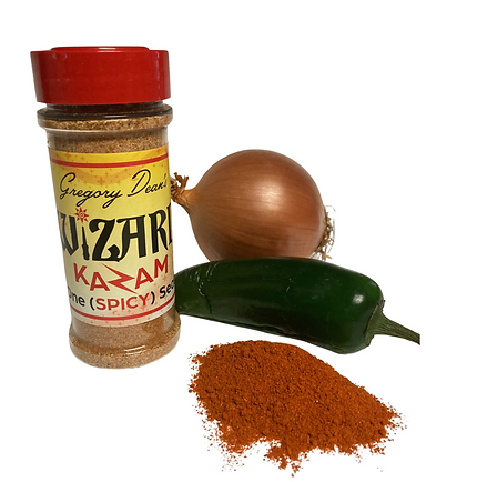 Wizard Kazam Seasoning with onion and jalapeno