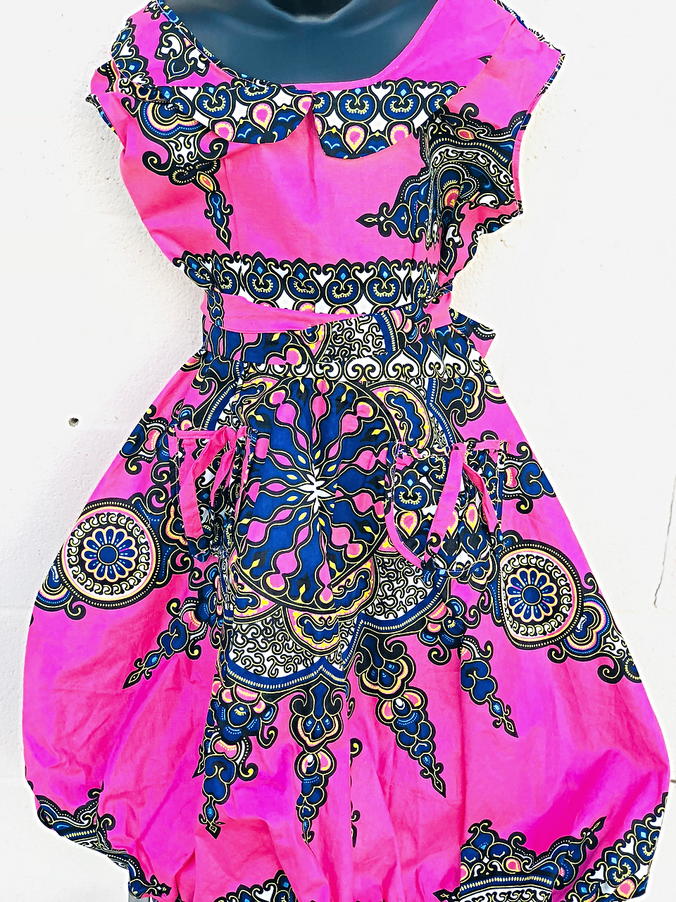 Girls Church Print Balloon Dress Masterpieceboutique