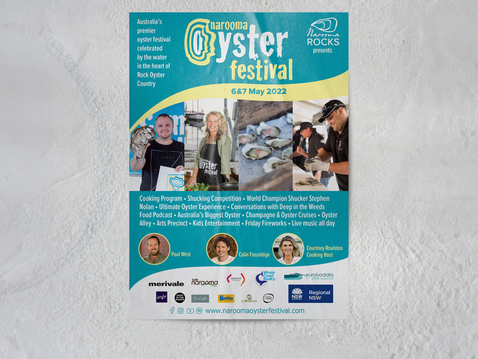Poster promoting the Narooma Oyster Festival