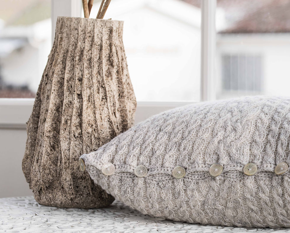 Thumbnail: Hillesvåg, NOSOK - pillows and blankets in Ask