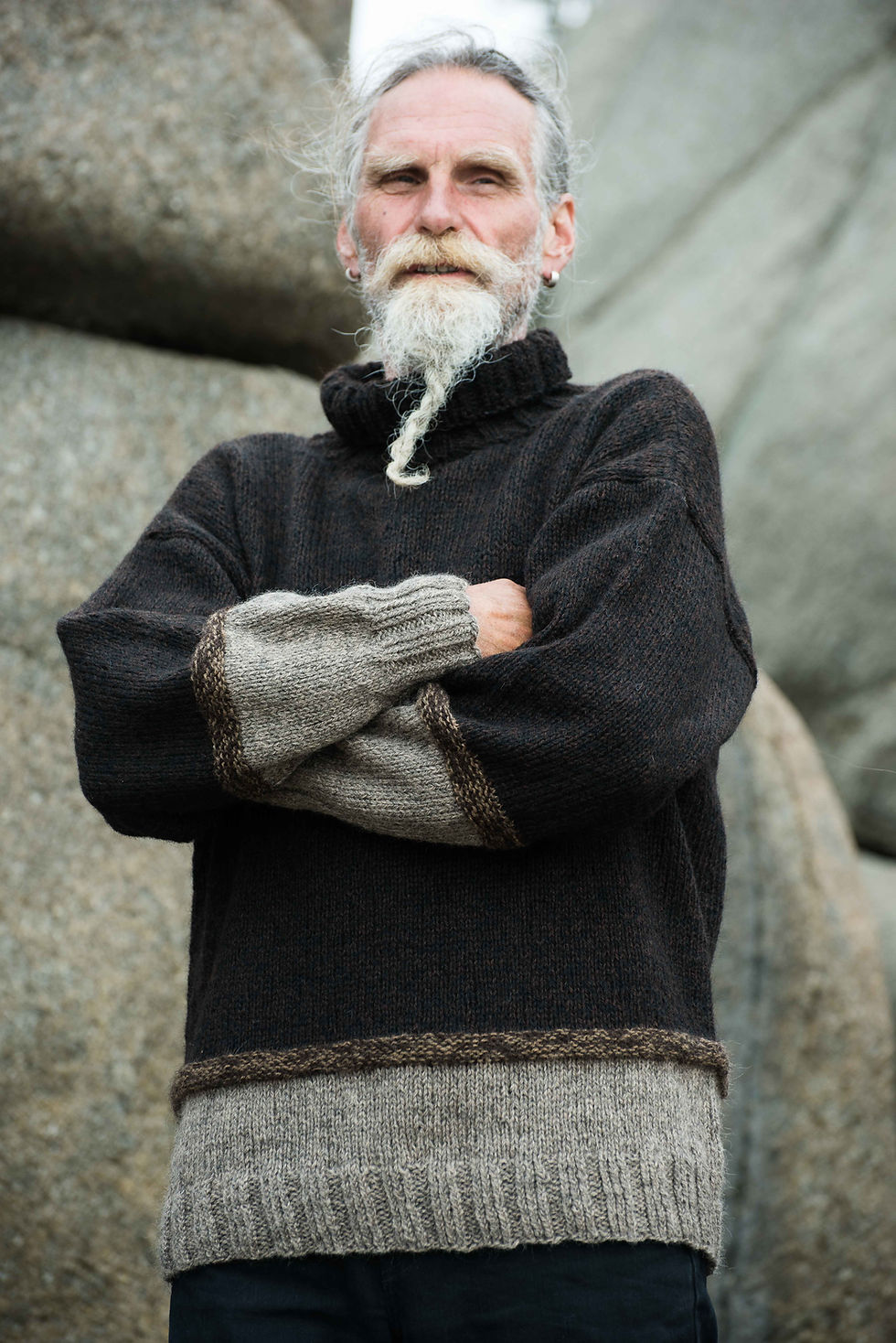 Thumbnail: Hillesvåg, PEGASUS - Men's sweater with pattern and rib knit