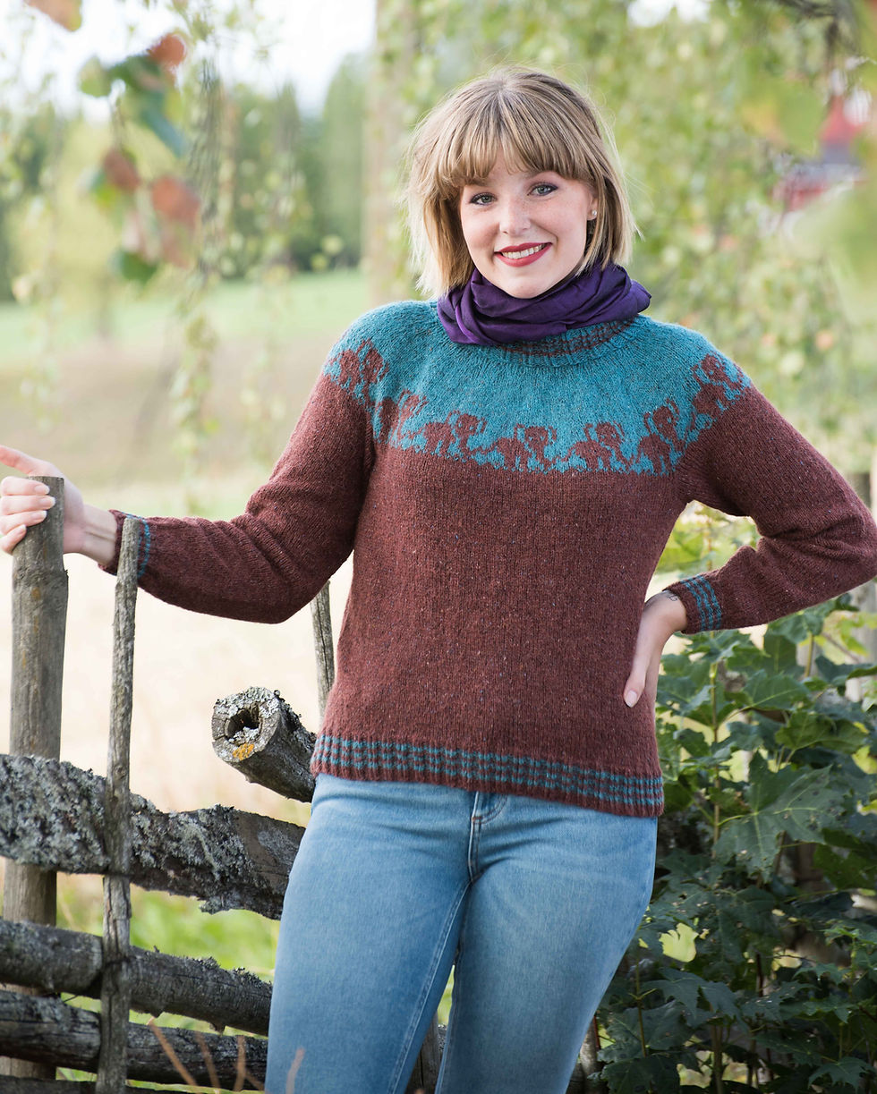 Thumbnail: TR 119 Trend GODY - Sweater with elephants on the round neck