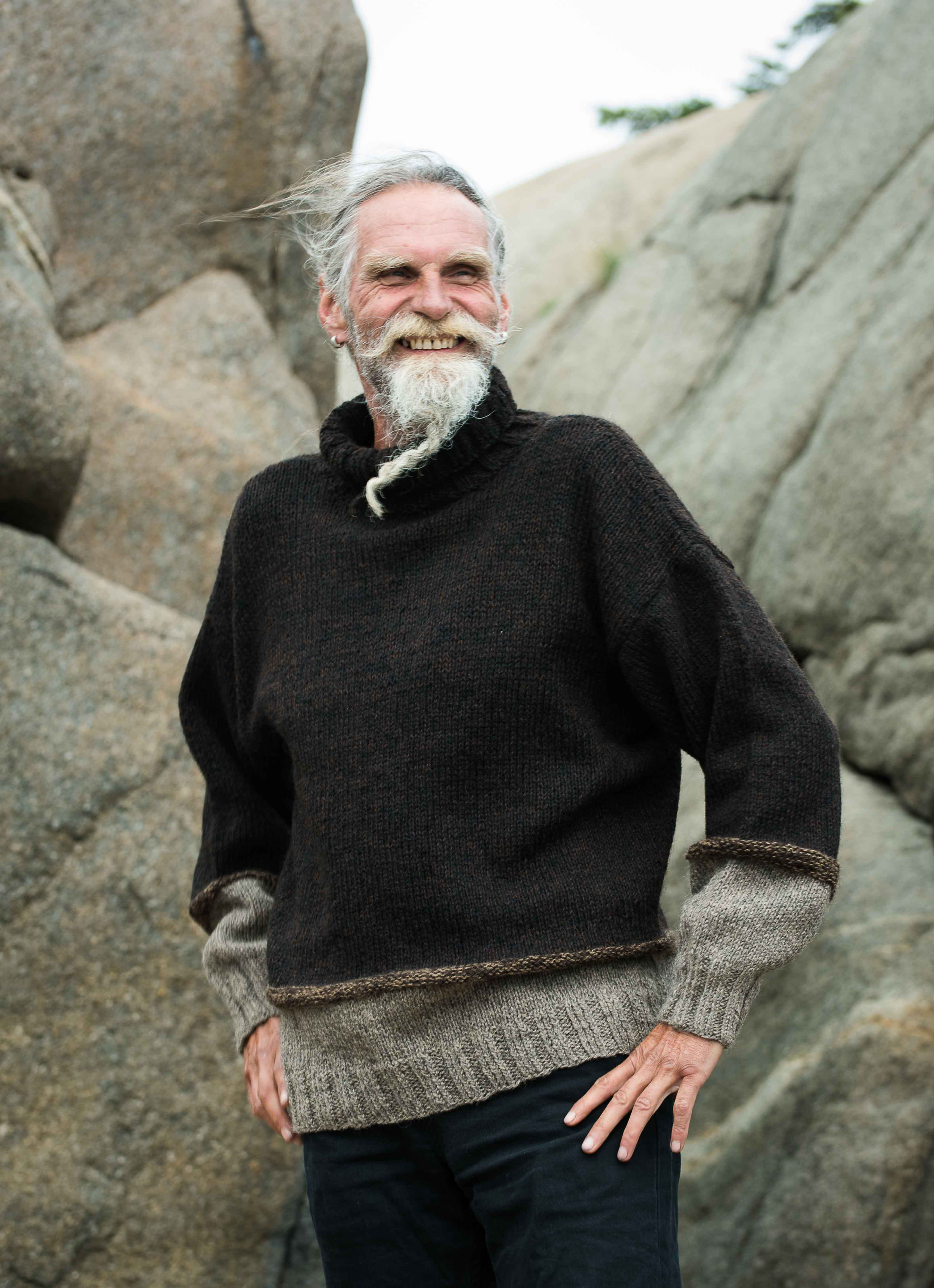 Hillesvåg, PEGASUS - Men's sweater with pattern and rib knit
