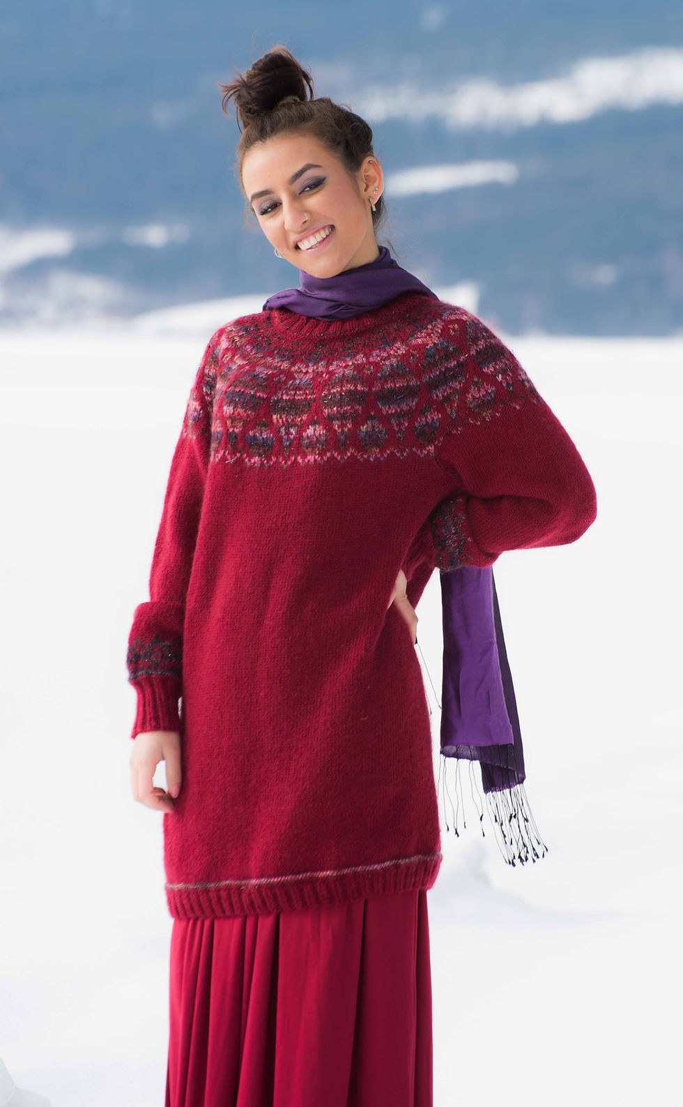 Thumbnail: DIANA - Long sweater/tunic with round neck