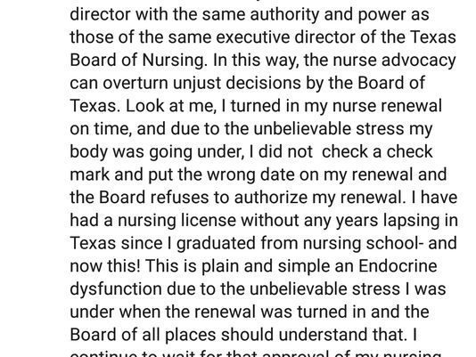 Comments on Board of Nursing