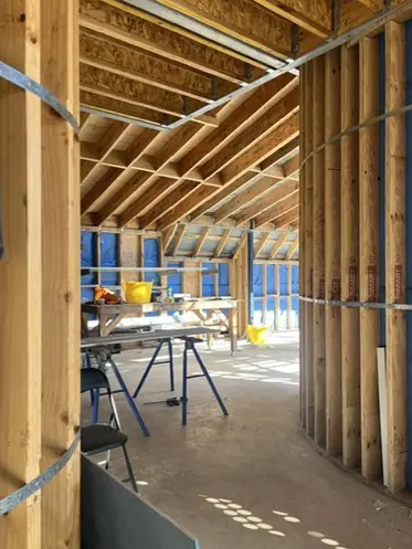 Wellington Residence in Flemington by Hum Architects during construction.