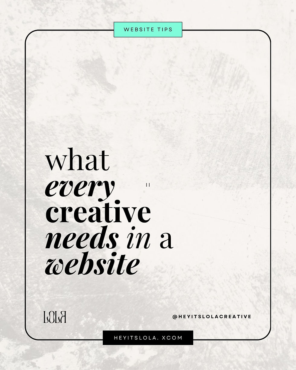 What every creative needs in a website