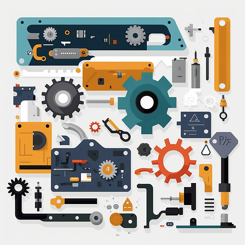 ThermalController_a_pile_of_engineering_parts_2D_flat_illustrat_c4fae06a-4d1d-4d3d-b0cc-db