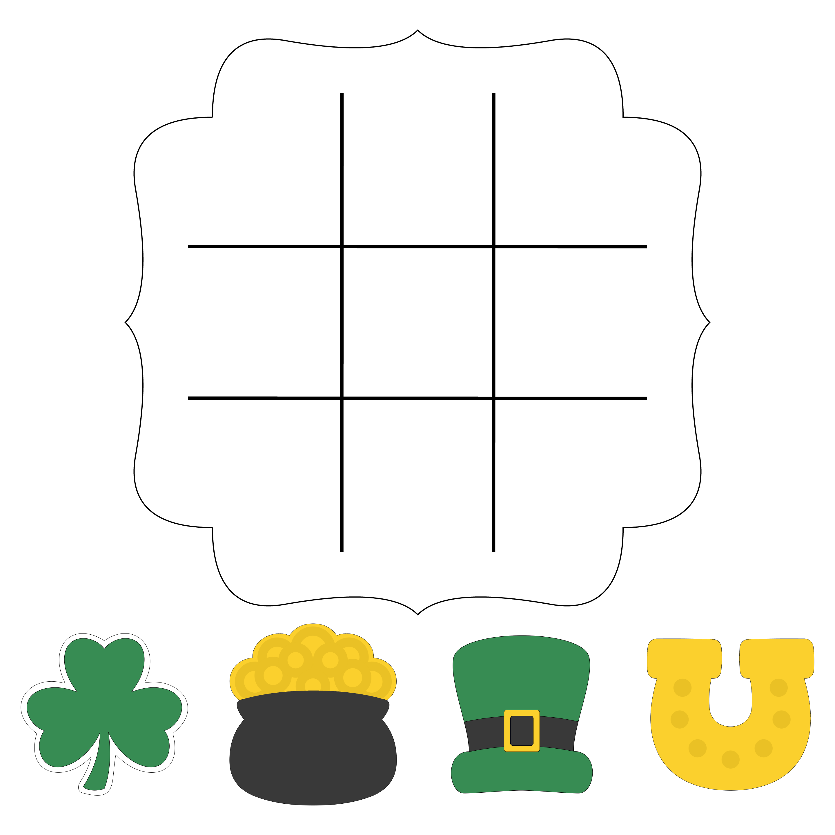 St. Patrick's Day Tic-Tac-Toe Cookie Cutters
