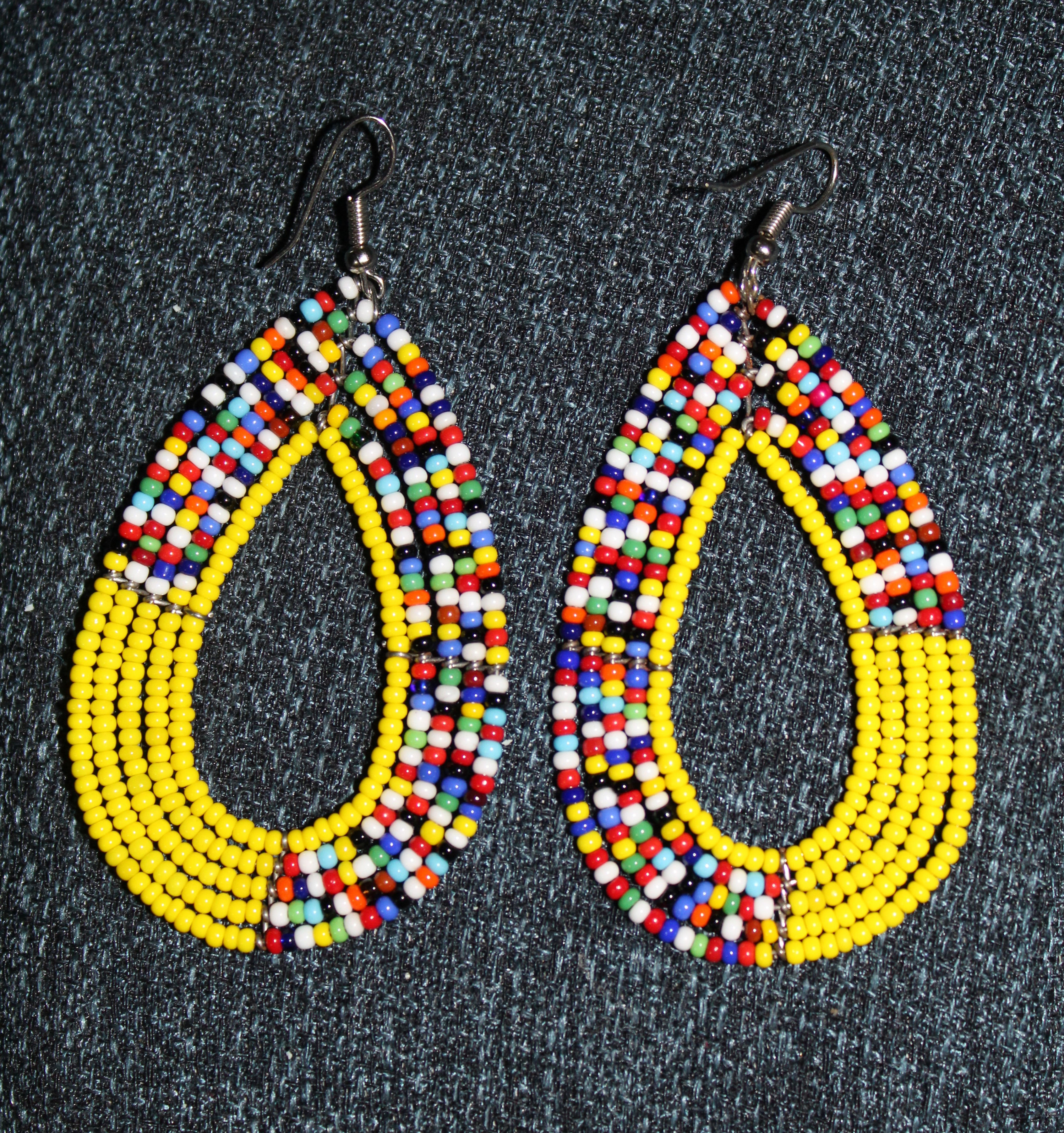 Yellow & Mixed Beads Maasai Earrings