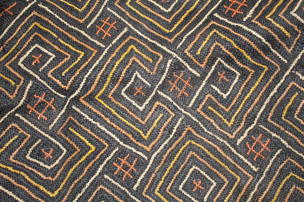 Black Kuba Bakuba Fabric for Hom Decor/ Bakuba Congo Fabric