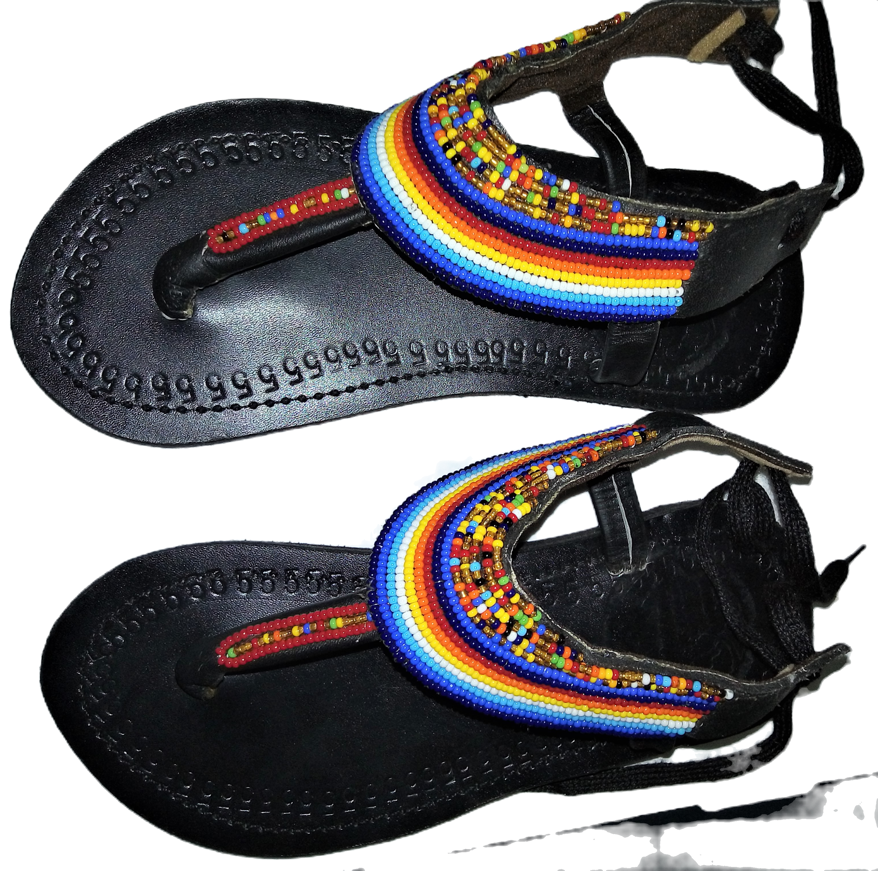 KIDS / BABY GIRL'S African Masai Beaded Handmade Sandals for Ladies (Size 34)