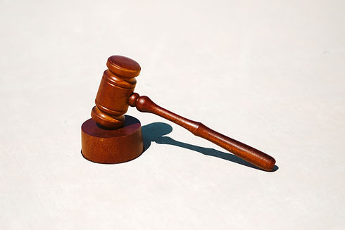 Brown gavel to represent the law.