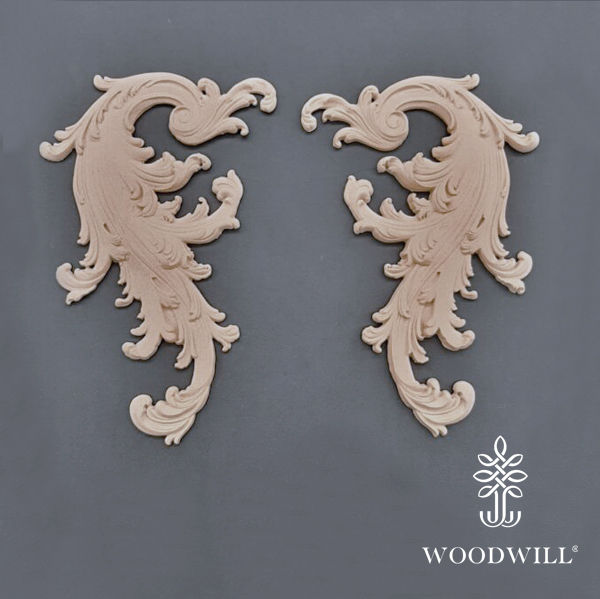 Wood Carved Flexible Corner VP, Set of 2 pieces