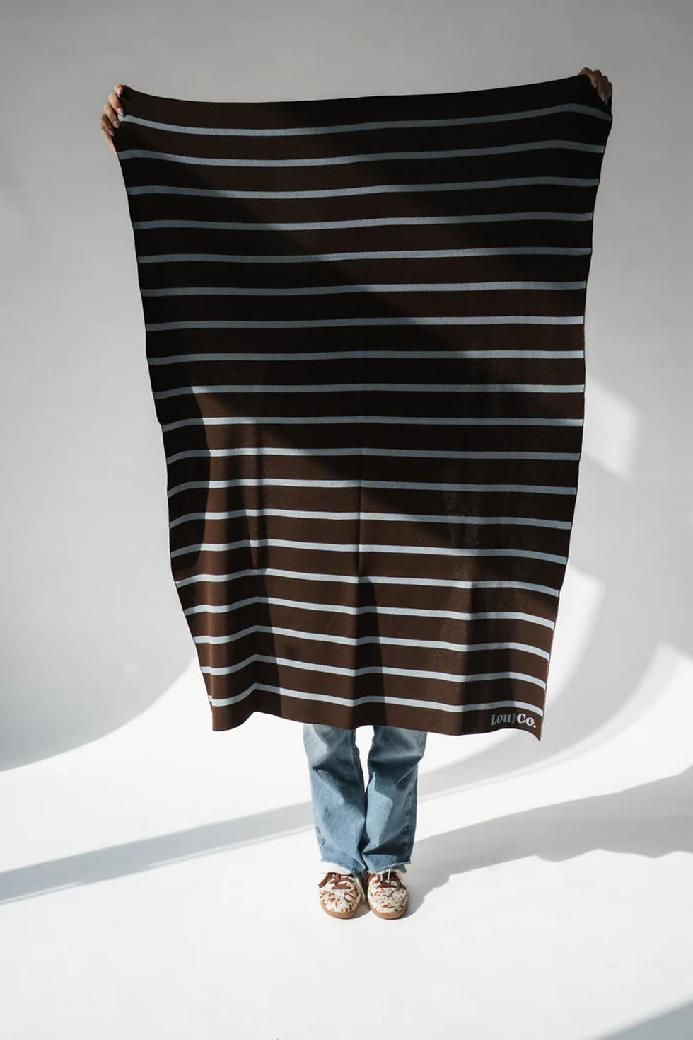 Thumbnail: Blue Stripes on Brown | Blanket