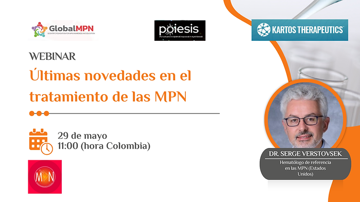 Webinar con el Dr. Serge Verstovsek: Novedades en el tratamiento de las MPN Desde MPN Latinoamérica, te invitamos a un webinar exclusivo con el Dr. Serge Verstovsek, uno de los mayores expertos mundiales en Neoplasias Mieloproliferativas (MPN).