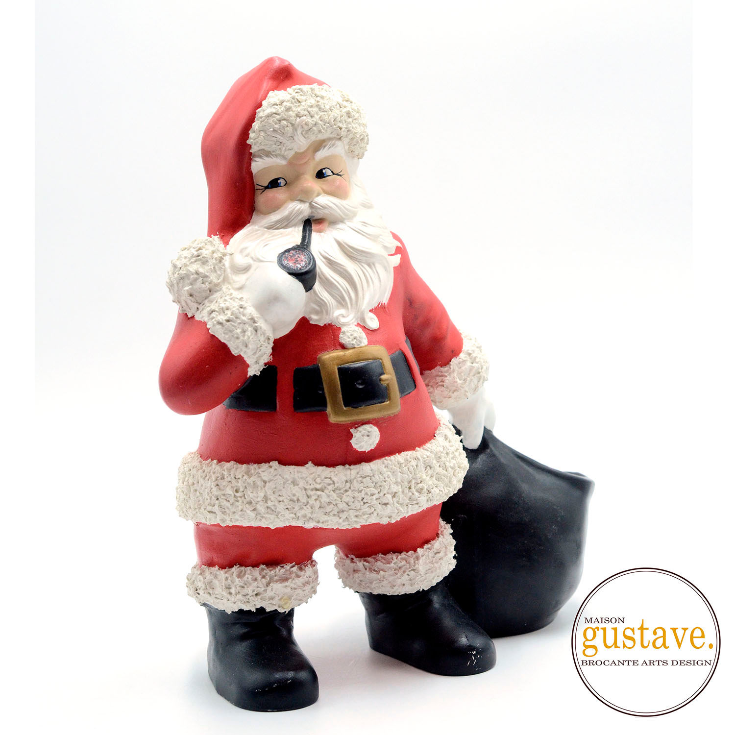 Père-Noël décoratif avec sa pipe