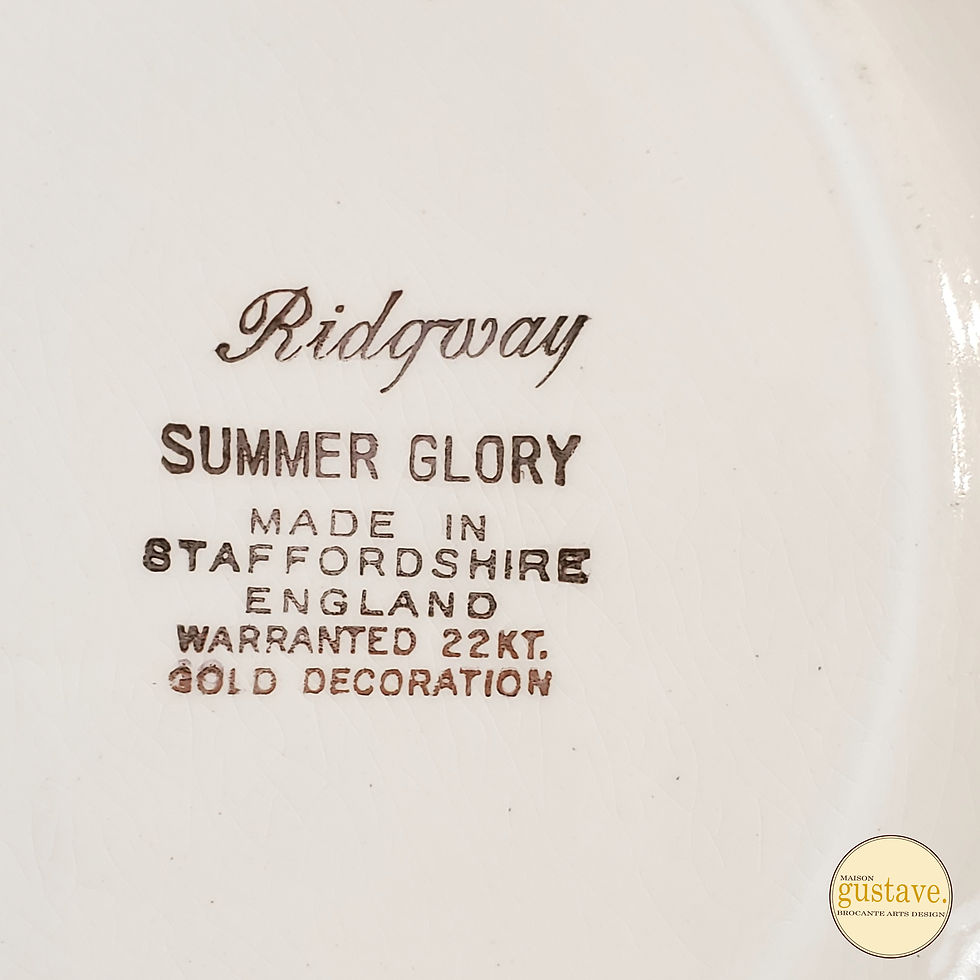 Miniature : Vaisselle or 22 kt. Ridgway collection Summer Glory | Angleterre
