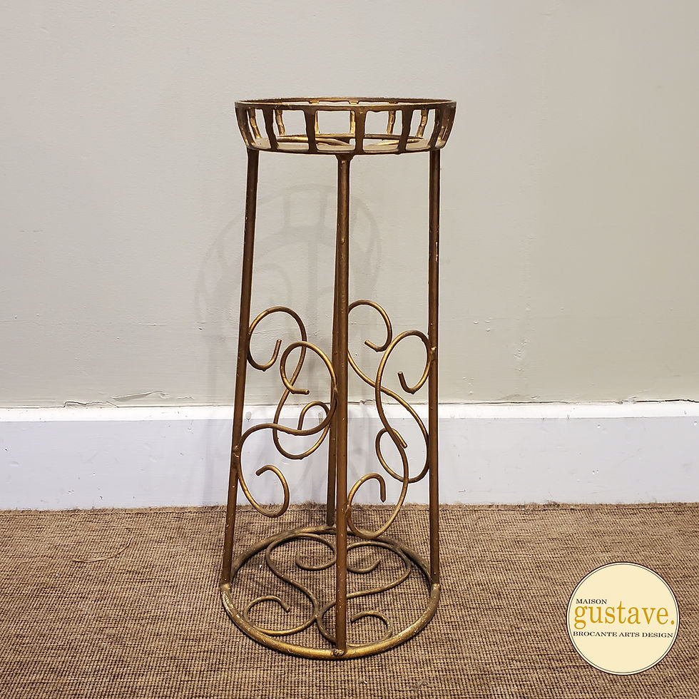 Support à plantes en métal doré