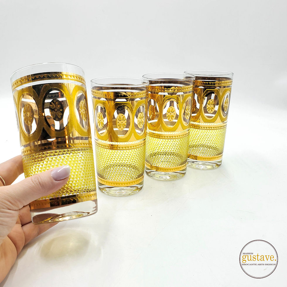 Verres highball dorés Midcentury Modern