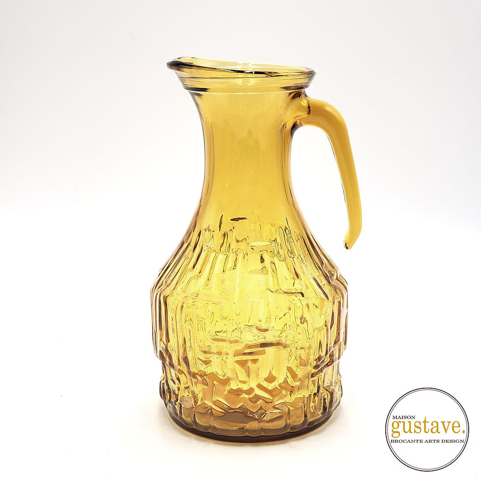 Miniature : Pichet en verre ambré texturé | Italie