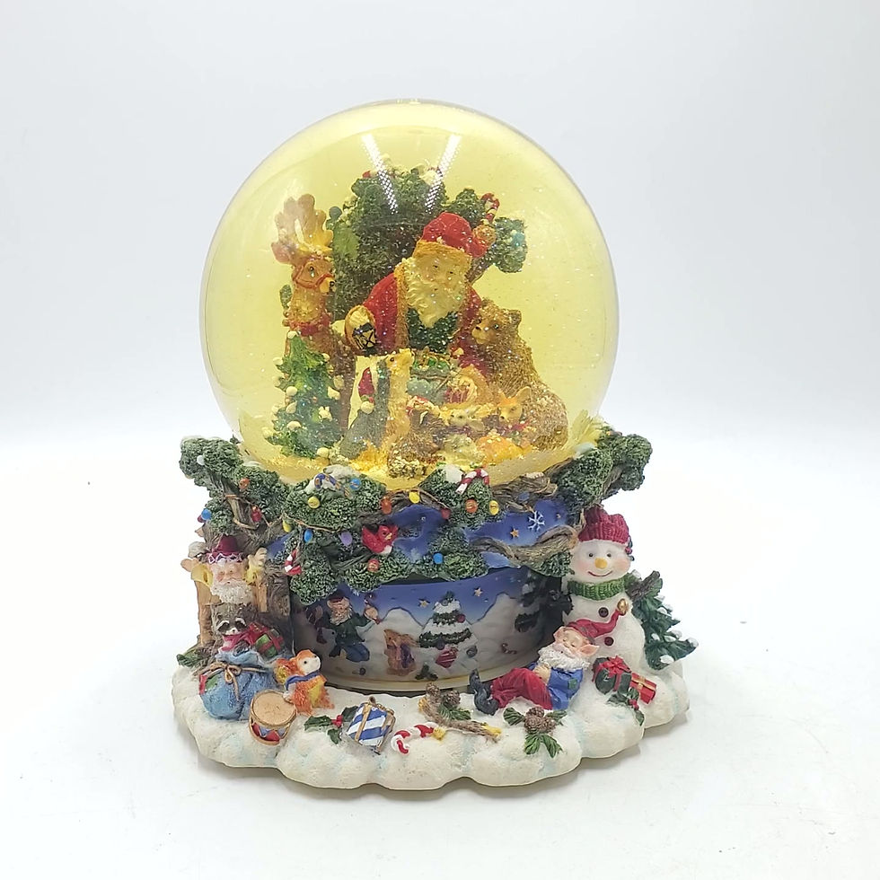 Grande boule de neige musicale avec paysage en mouvement | Père-Noël