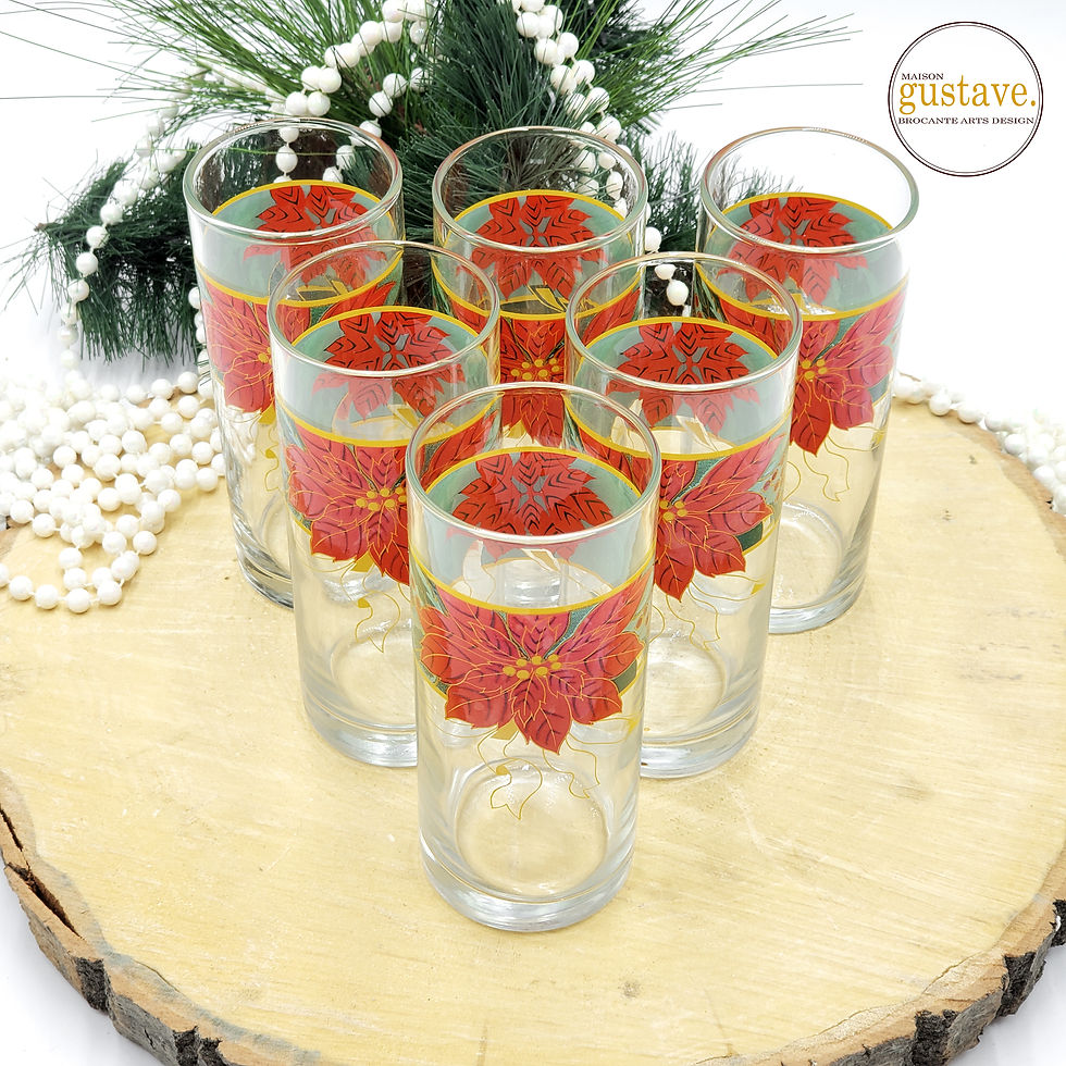Miniature : Verres highball de Noël | Poinsettia