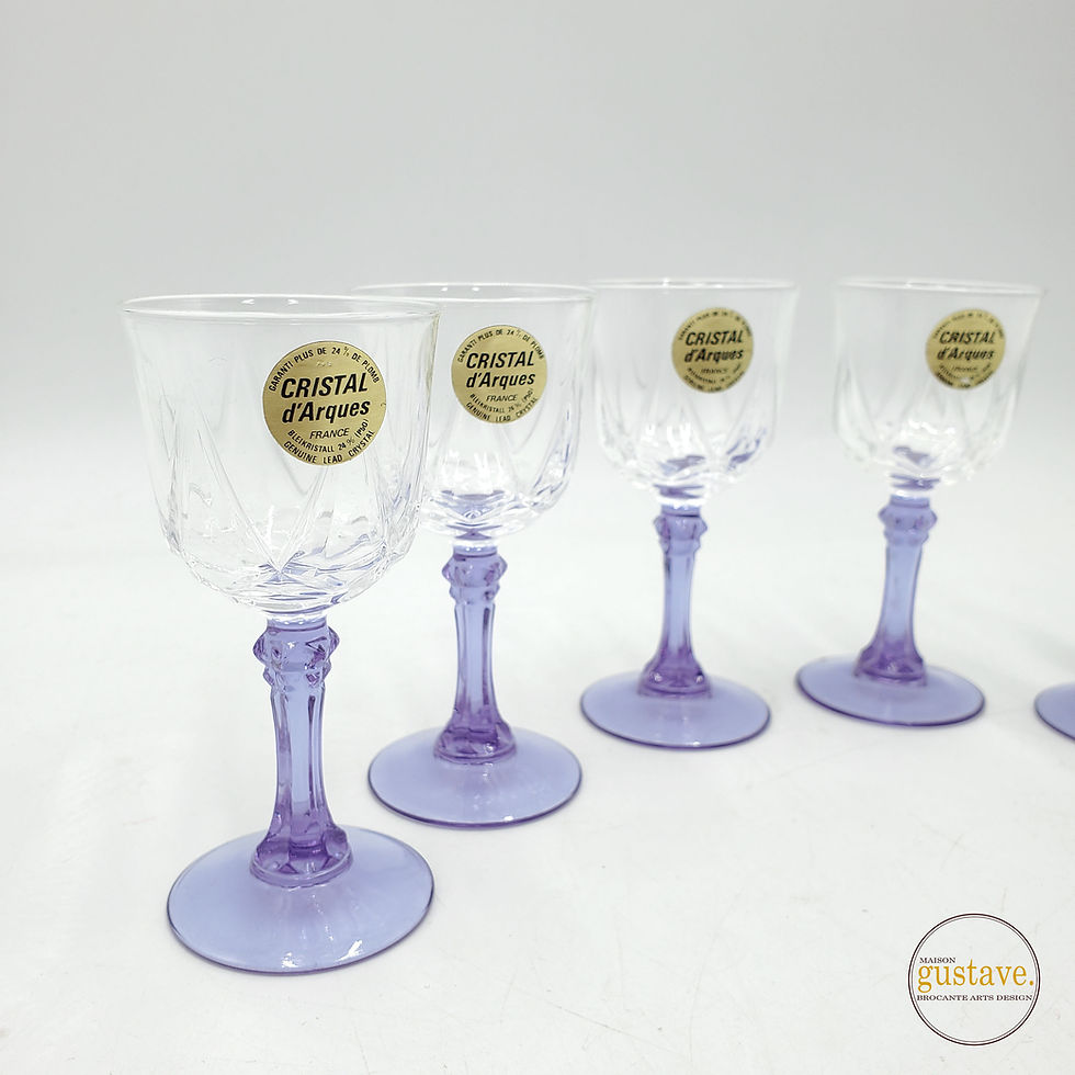 Miniature : 6 Verres à shooter sur pied lilas | Cristal d'Arques France