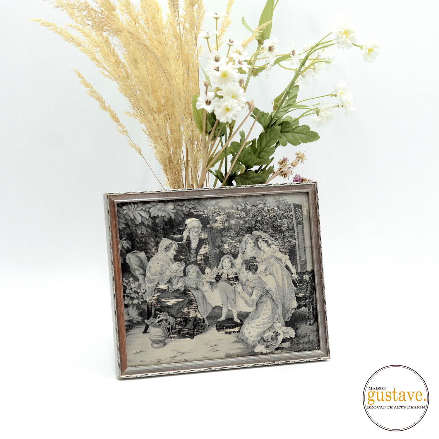 Œuvre en soie tissée encadrée F. Morgan | Neyret Frères et Cie